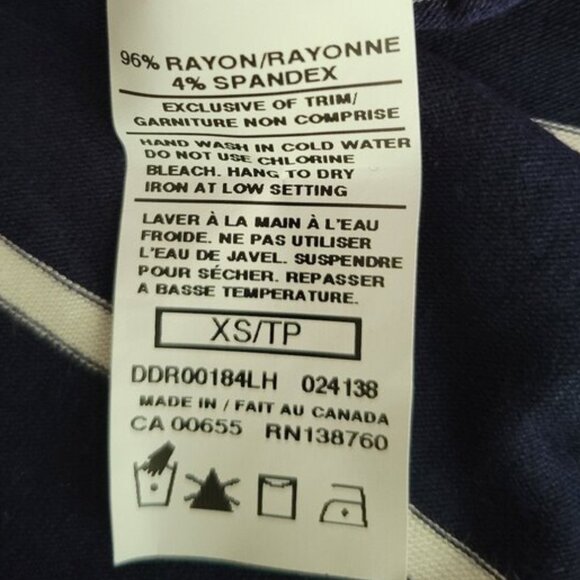 New Reitmans Maxi Dress Navy Blue White Striped Brand New NWT Womens Size XS - Picture 7 of 8